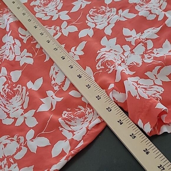 Pretty orange with white floral print blouse - Picture 6 of 6